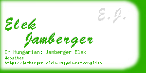 elek jamberger business card